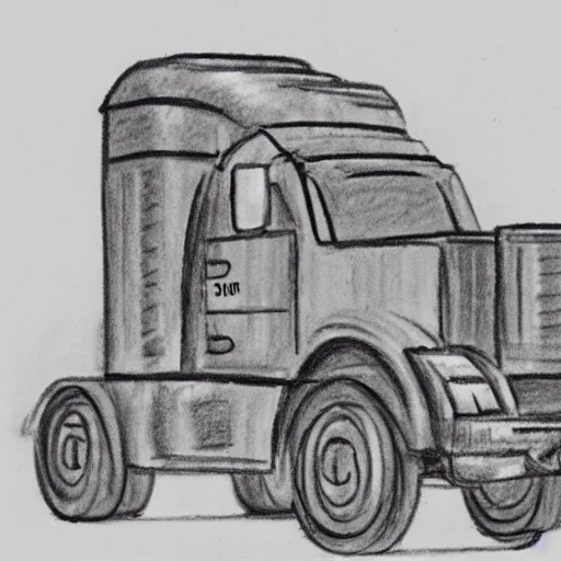 Prompt: a transport-erector-launcher drawn in crayon