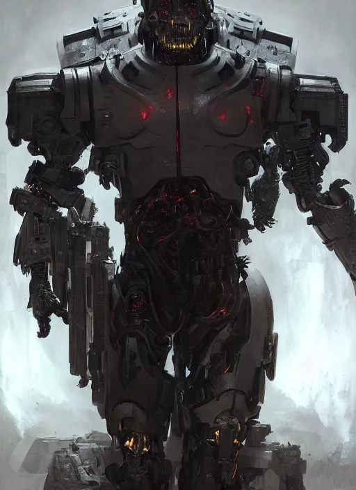 Image similar to julian beck as victor stone, full body concept, cyborg, borg, strogg, face of a man, terminator, flesh, quake strogg, doom demon, wolfenstein, monstrous, powerful, symmetry, symmetrical, concept art by ruan jia and greg rutkowski