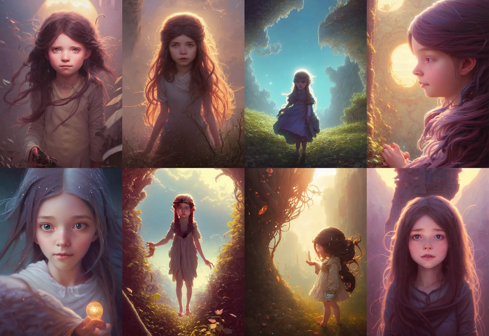 Prompt: highly detailed portrait of a curious little girl with long hairs, stephen bliss, unreal engine, fantasy art by greg rutkowski, loish, rhads, ferdinand knab, makoto shinkai and lois van baarle, ilya kuvshinov, rossdraws, tom bagshaw, alphonse mucha, global illumination, radiant light, detailed and intricate environment