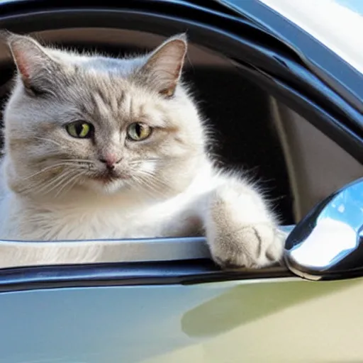 Image similar to cat driving a car