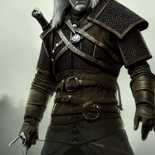Prompt: Geralt of Rivia on artstation