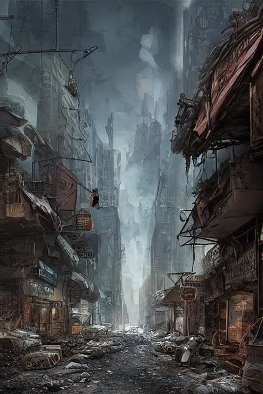 postapocalyptic city street by arthur haas, cinematic | Stable ...