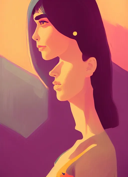 Prompt: a portrait of a pretty young lady by james gilleard