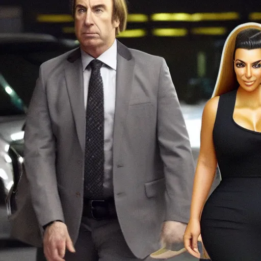 Image similar to saul goodman in kim kardashian's body