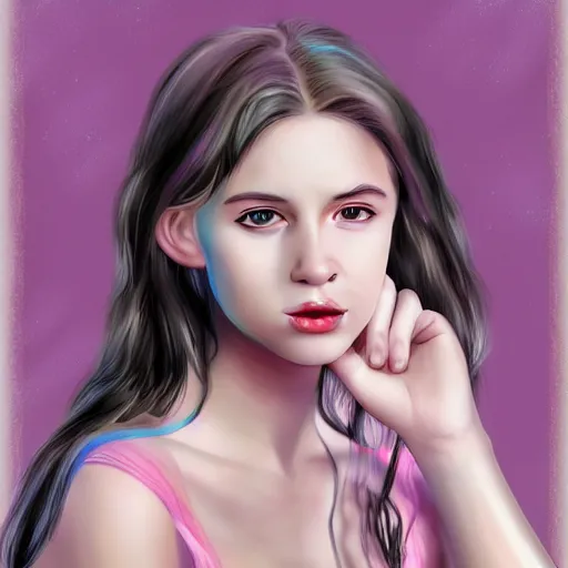 Prompt: teen girl, digital art