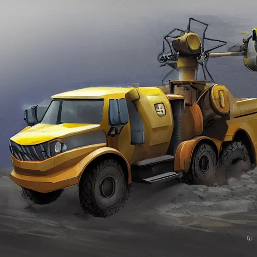 Image similar to concept art of small mining drilling vehicle by Dawid Michalczyk