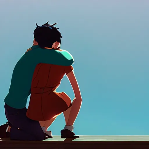 Prompt: an untold love story, during the lockdown period, the two couples gonna miss each other, cory loftis, james gilleard, atey ghailan, makoto shinkai, goro fujita, studio ghibli, rim light, exquisite lighting, clear focus, very coherent, plain background