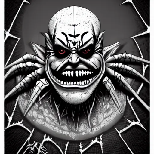 Image similar to fractal spider joker by giger