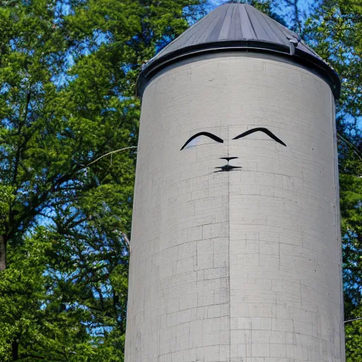 Prompt: ypsilanti water tower with eyes