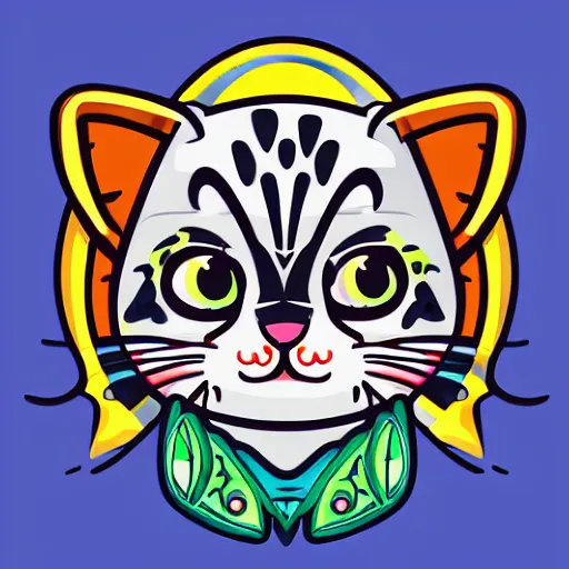 Prompt: Blood thirsty kitten, sticker, highly detailed, colorful, illustration, drama, smooth and clean vector curves, no jagged lines, vector art, smooth