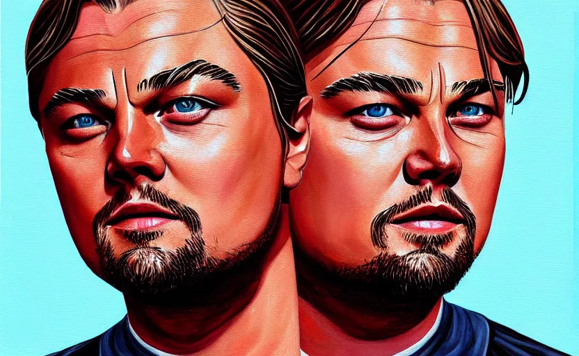 Image similar to painting of leonardo dicaprio in the style of martine johanna