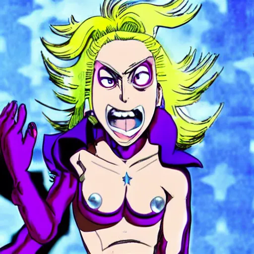 Image similar to lady gaga in jojo bizarre adventure