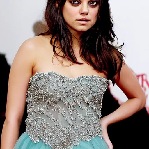 Prompt: photo of mila kunis in a beautiful princess dress