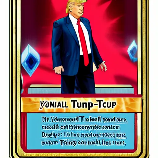 Image similar to donald trump as a yu - gi - oh card character