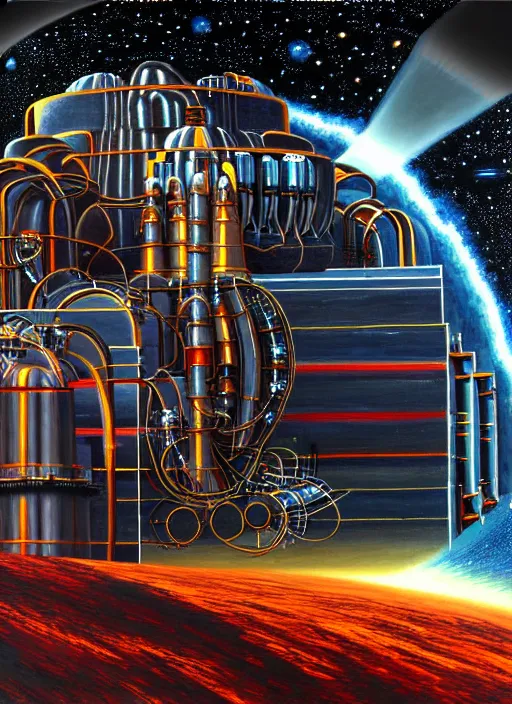 Image similar to machinery to create a new universe ancient reactor highly detailed painting 8 k