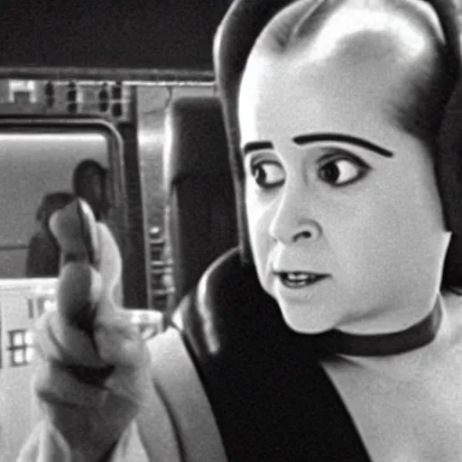 Image similar to a film still of danny devito as princess leia, star wars