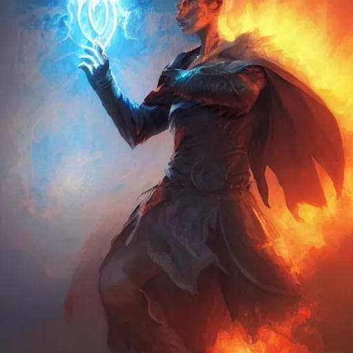 Image similar to Anthropomorphized Dog casting epic spell, magic the gathering artwork, D&D, fantasy, cinematic lighting, centered, symmetrical, highly detailed, digital painting, artstation, concept art, smooth, sharp focus, illustration, volumetric lighting, epic Composition, 8k, art by Akihiko Yoshida and Greg Rutkowski and Craig Mullins, heroic pose, oil painting, cgsociety, magic lab background