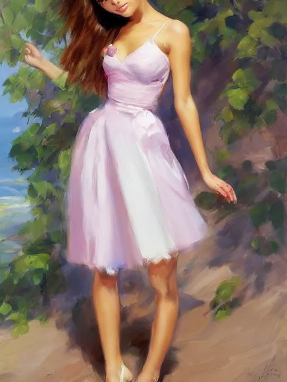 Image similar to Ariana Grande full body painting by Vladimir Volegov,