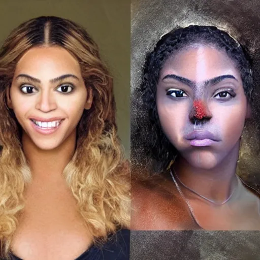 Image similar to bee with human face resembling beyonce