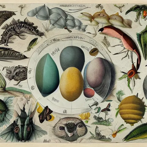 Prompt: Fauna of Uranus a million years ago. Painting by Maria Sibylla Merian