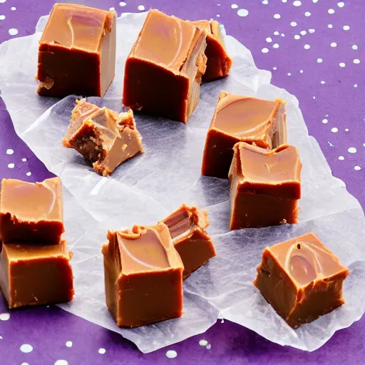 Prompt: amethyst crystal fudge peanut butter fudge