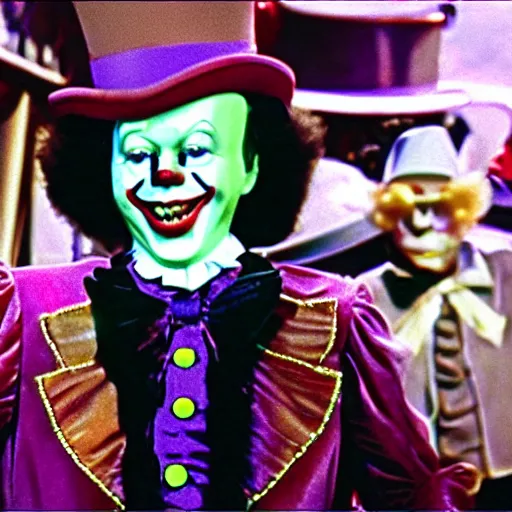 Image similar to Pennywise as Willy Wonka 4K quality super realistic