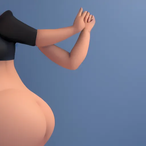 Prompt: detailed 3d render of a voluptuous beautiful black curvaceous model being arrested, studio lighting, blue background, in the style of pixar, highly detailed, sharp focus, bokeh, depth of field, 16k resolution, Unreal Engine 5, coherent, cinematic lighting, beautiful painting, top down pov