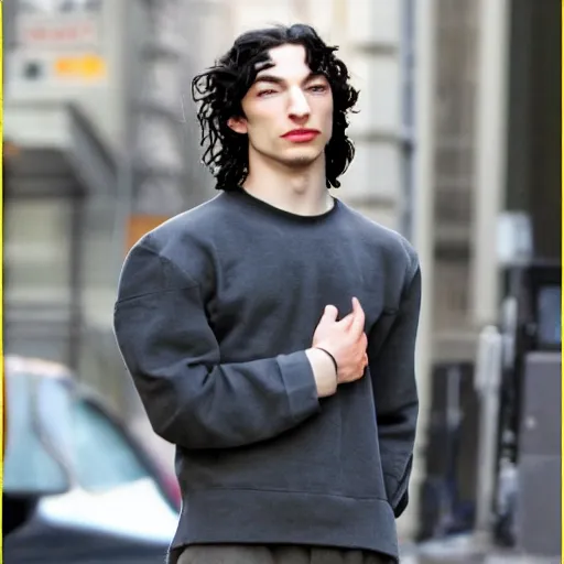 Prompt: !dream Ezra Miller sitting at his PC ddosing people