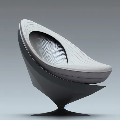 Image similar to product photo of a futuristic chair, by artgerm and greg rutkowski and marc newson, alphonse mucha, zaha hadid, volumetric light, detailed, octane render, midsommar