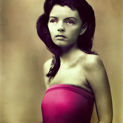 Image similar to half - length portrait of girl, fine art portrait photography by richard avedon