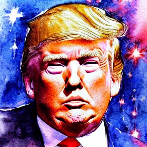 Image similar to Donald Trump in Star Wars watercolor painting