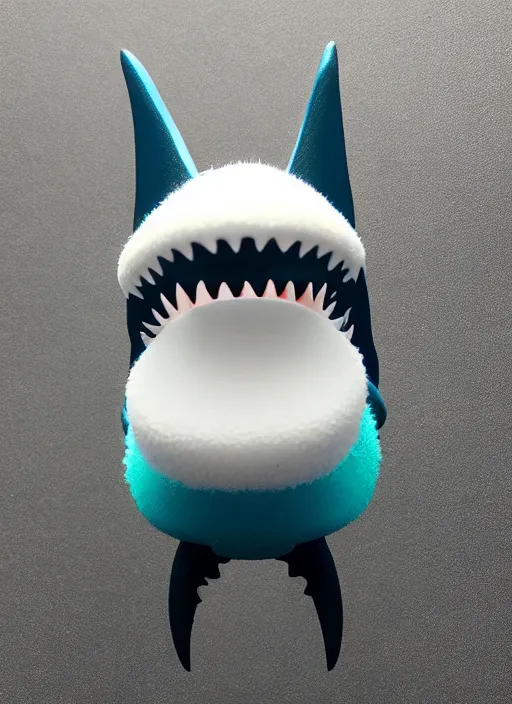 Image similar to 80mm resin detailed miniature of fluffy shark, Product Introduction Photos, 4K, Full body, simple background