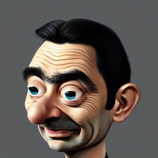 Image similar to mr. bean depicted as a muppet, atmospheric lighting, painted, unreal engine 5, highly detailed by charlie bowater