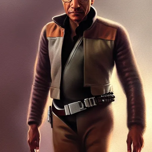 Prompt: portrait giancarlo esposito as han solo, intricate elegant, highly detailed, digital painting, artstation, concept art, smooth, sharp focus, illustration, art by artgerm and greg rutkowski! and, heavily influenced by frank frazetta and boris vallejo, sword and sorcery