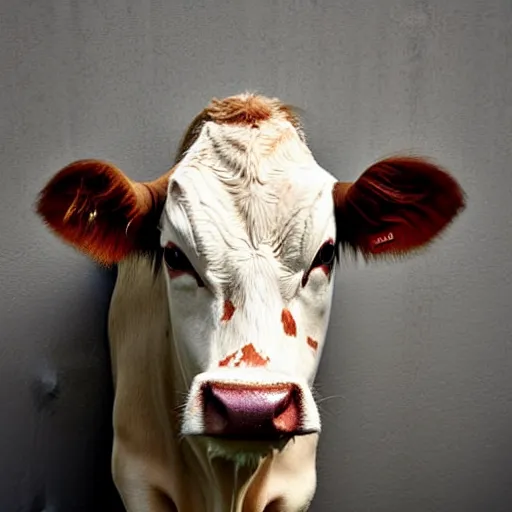 Image similar to mugshot of a cow dressed as an inmate