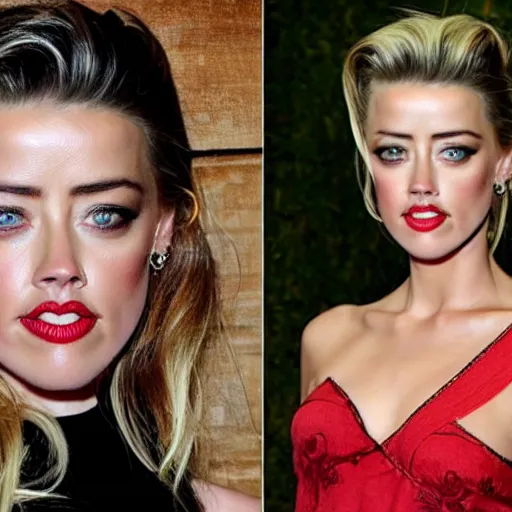 Image similar to a [ gourd ] carved shaped to look like ( amber heard ) face hybrid intercross