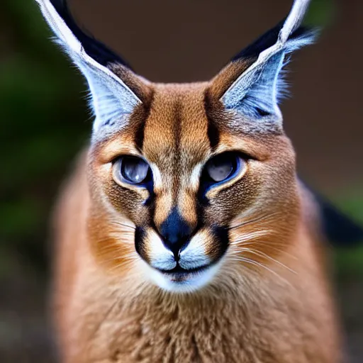 Image similar to portrait photo of cute fluffy caracal, with laurel wreath, highly detailed, high resolution, cosplay photo, bokeh soft, 1 0 0 mm, trending on instagram, by professional photographer, soldier clothing, shot with a canon, low saturation