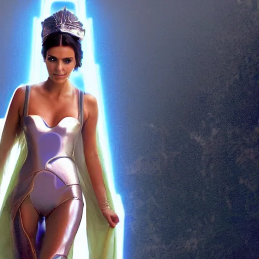 Image similar to victoria justice with kim kardashian body as princess padme in star wars episode 3, 8 k resolution, cinematic lighting, anatomically correct