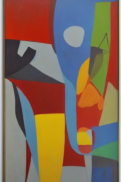 Image similar to mid century modern art on canvas by bernard simunovic