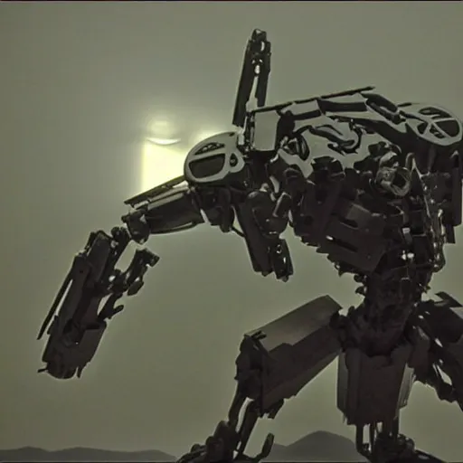 Image similar to cinematic still in westworld, mech by mamoru nagano