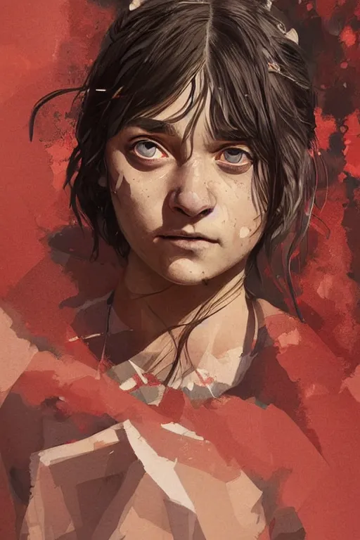 Prompt: an ultra detailed beautiful painting of a cute arya stark, sports setting, close - up, by conrad roset, greg rutkowski, trending on artstation, 8 k