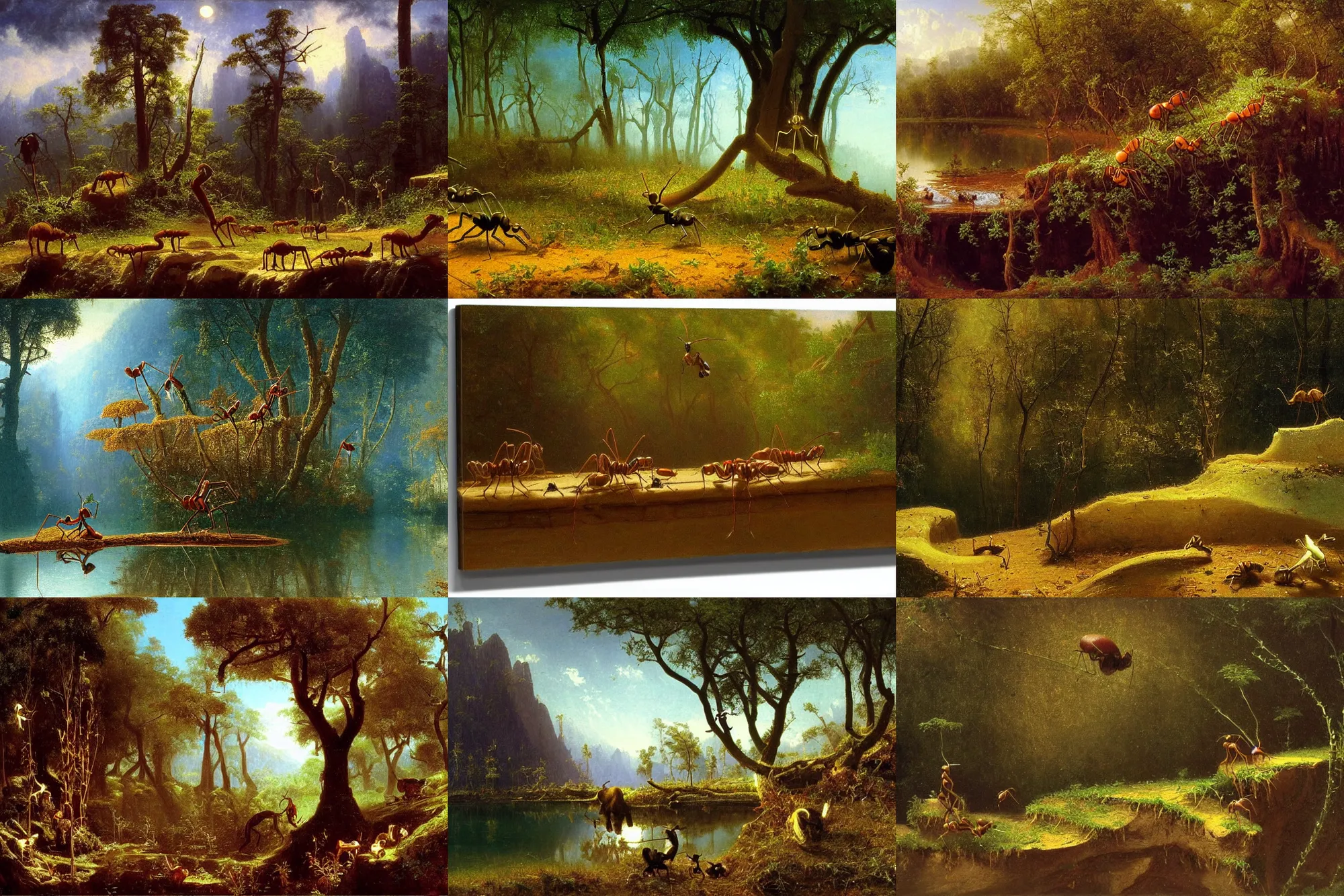 Prompt: ant life, life story, super quality, powerful detail, by albert bierstadt