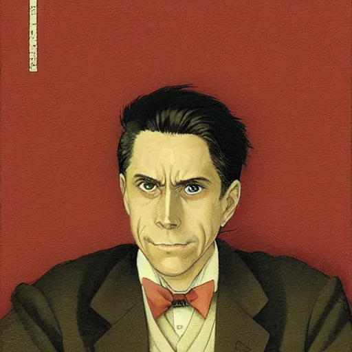 Image similar to anime detective joseph goebbels by hasui kawase by richard schmid