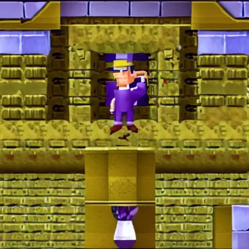 Image similar to President Nixon hiding from Vietcong in Spyro the Dragon ps1 level