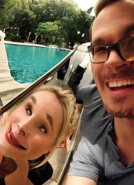 Prompt: pov, first - person - view, pov of a date with kristen bell