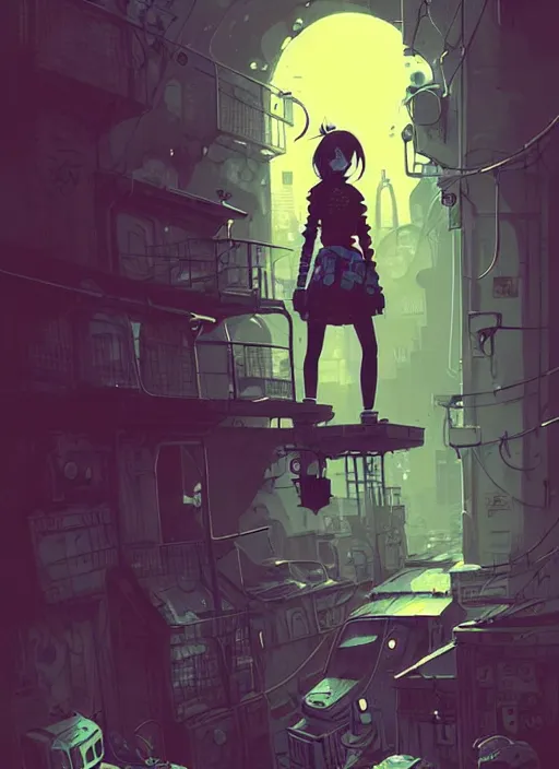 Image similar to highly detailed portrait of a sewer punk young lady by atey ghailan, james gilleard, by joe fenton, by greg rutkowski, by greg tocchini, by kaethe butcher, 4 k resolution, gradient yellow, black, brown and cyan color scheme, grunge aesthetic!!! ( ( dystopian graffiti tag wall in background ) )