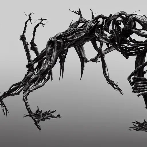 Image similar to long creature made entirely out of limbs, digital art, morbid, surreal concept art, illustration, high quality, detailed, hd, 4 k, trending on artstation