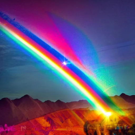 Image similar to rainbow cosmic volumetric lights phoenix