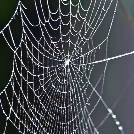 Image similar to spiderweb with reflective water droplets