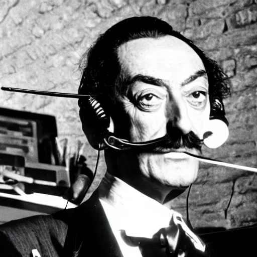 Image similar to salvador dali on the dj decks